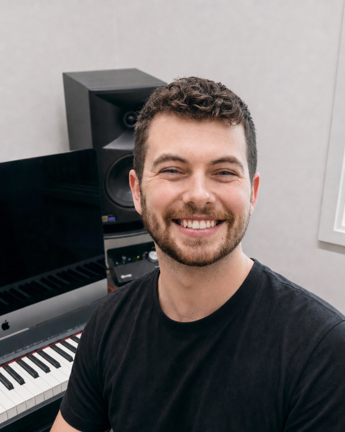 Austin Whiteheart in a music studio